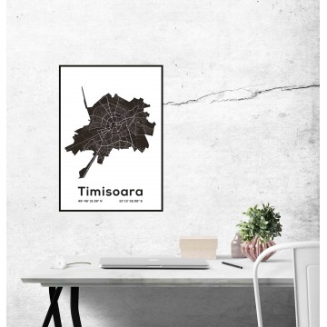 Poster harta Timisoara contur