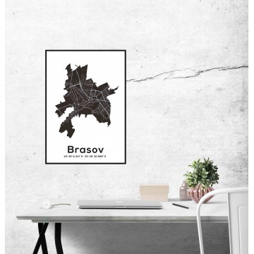 Poster harta Brasov contur