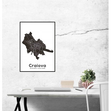 Poster harta Craiova contur