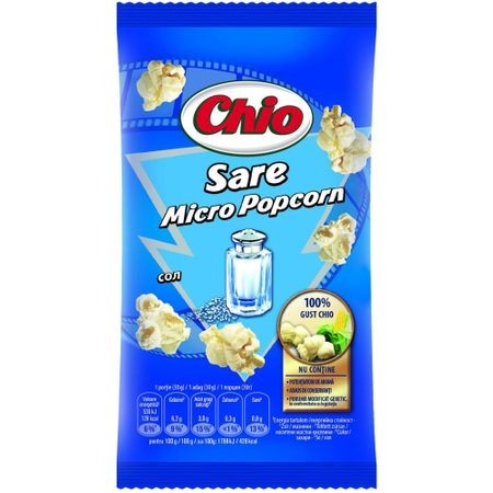 Popcorn cu sare pentru cuptorul cu microunde Chio, 100g