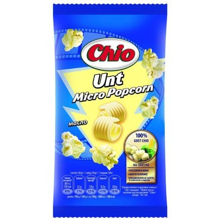 Popcorn cu unt pentru cuptorul cu microunde Chio, 100g