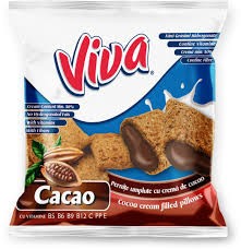 Pernite umplute cu crema de cacao Viva, 100g