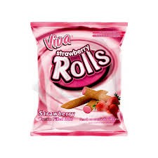 Choco Rolls cu gust de capsuni Viva, 100g